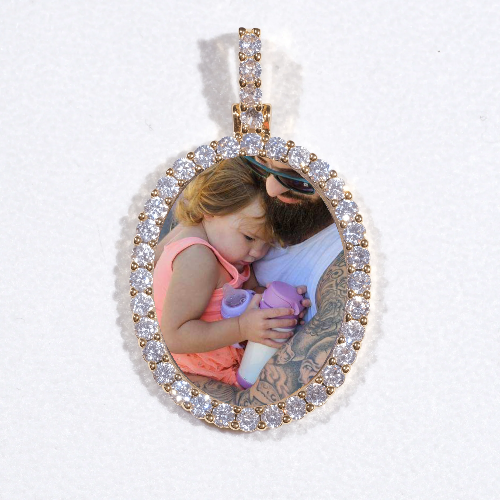 3D Oval Custom Picture Pendant