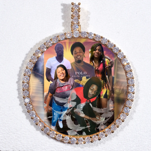 LARGE 3D CIRCLE CUSTOM PICTURE PENDANT