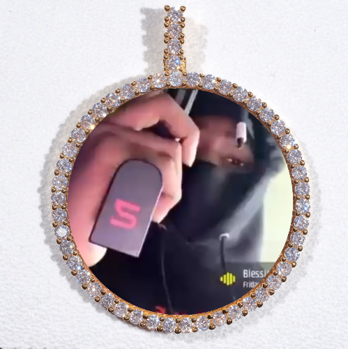 LARGE 3D CIRCLE CUSTOM PICTURE PENDANT