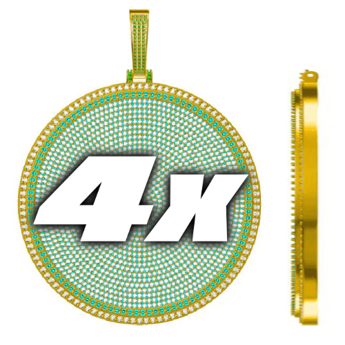 CUSTOM LETTER NECKLACE 3D BIG DISC