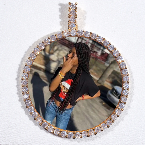 LARGE 3D CIRCLE CUSTOM PICTURE PENDANT