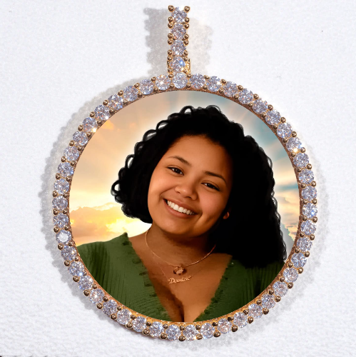 LARGE 3D CIRCLE CUSTOM PICTURE PENDANT