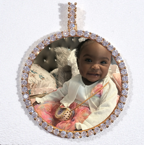 LARGE 3D CIRCLE CUSTOM PICTURE PENDANT