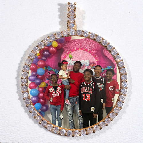 LARGE 3D CIRCLE CUSTOM PICTURE PENDANT