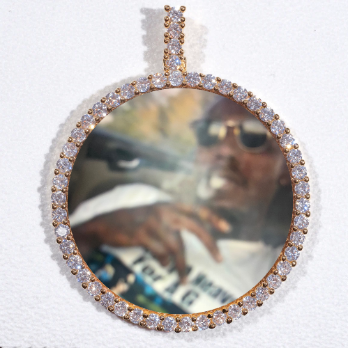 LARGE 3D CIRCLE CUSTOM PICTURE PENDANT