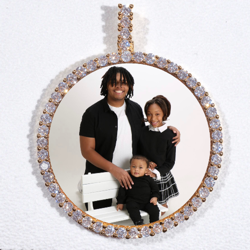 LARGE 3D CIRCLE CUSTOM PICTURE PENDANT