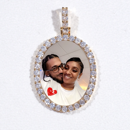 3D Oval Custom Picture Pendant