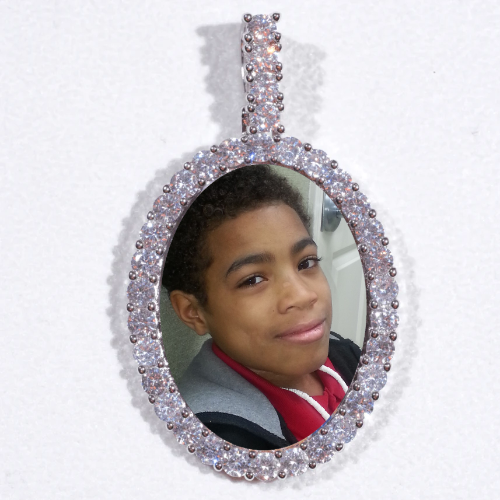 Large 3D Oval Custom Picture Pendant