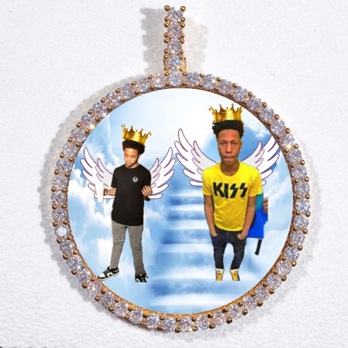 LARGE 3D CIRCLE CUSTOM PICTURE PENDANT