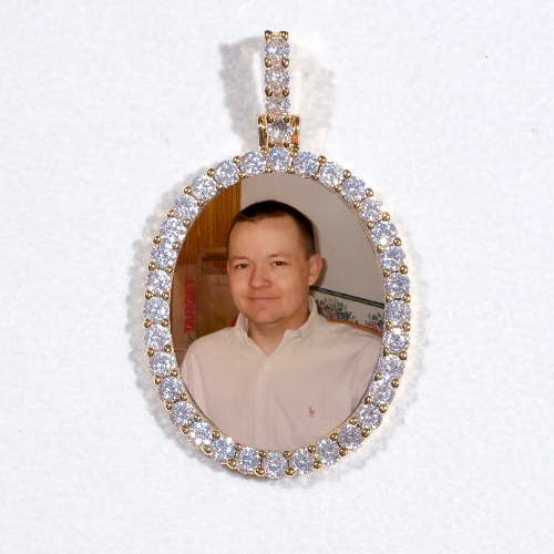 3D Oval Custom Picture Pendant