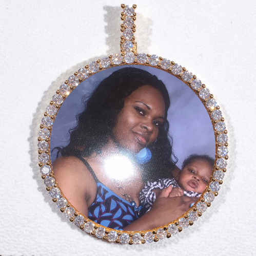 LARGE 3D CIRCLE CUSTOM PICTURE PENDANT