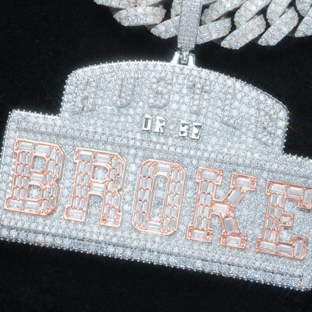 hustle-or-be-broke TWO LAYER ICED NECKLACE