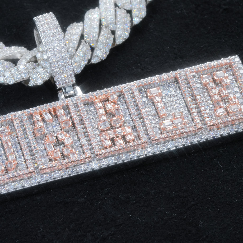 HUMBLE HUSTLE Baguette Iced Pendant