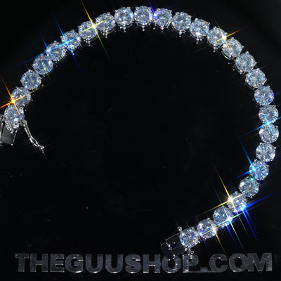 6mm  Iced  CZ  Gold-Plated  Cuban Link Tennis Chain