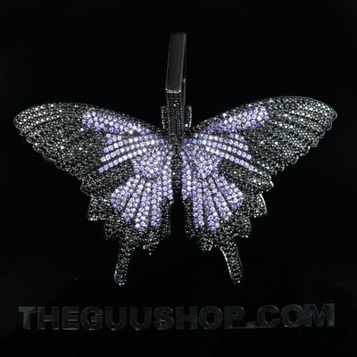 18K Gold-Plated Micro-inlay AAA CZ Butterfly Pendant Necklace