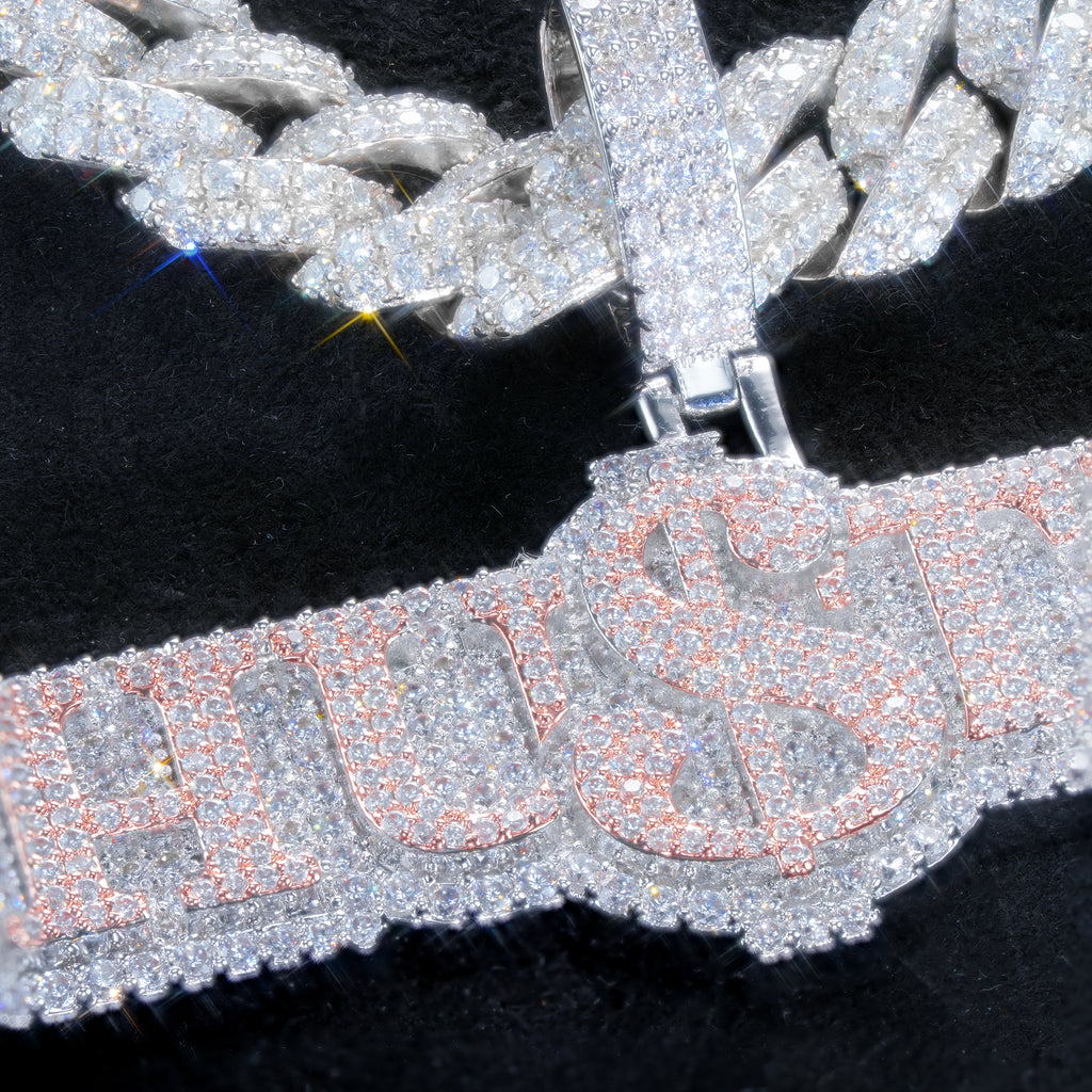 HUSTLE TWO LAYER ICED NECKLACE