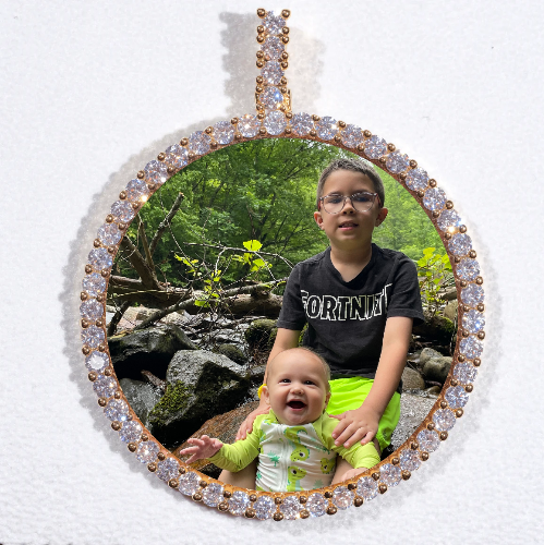 LARGE 3D CIRCLE CUSTOM PICTURE PENDANT