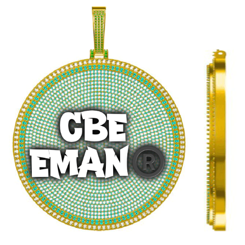 CUSTOM LETTER NECKLACE 3D BIG DISC
