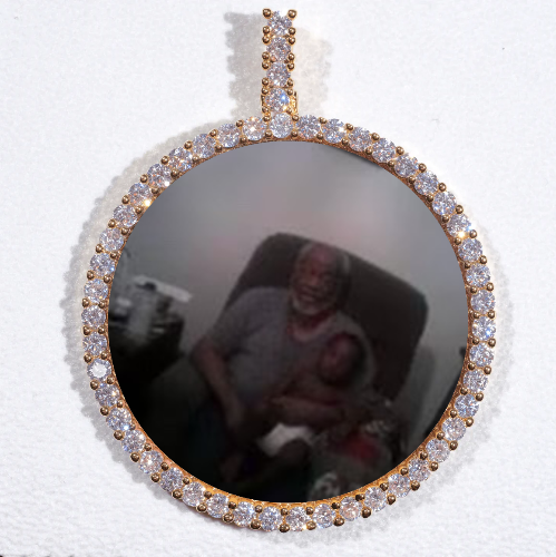 LARGE 3D CIRCLE CUSTOM PICTURE PENDANT