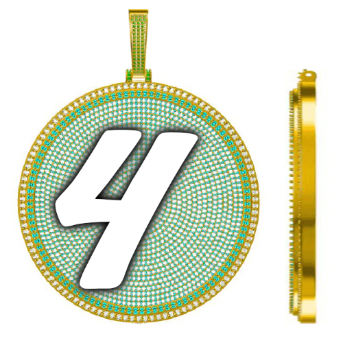 CUSTOM LETTER NECKLACE 3D BIG DISC