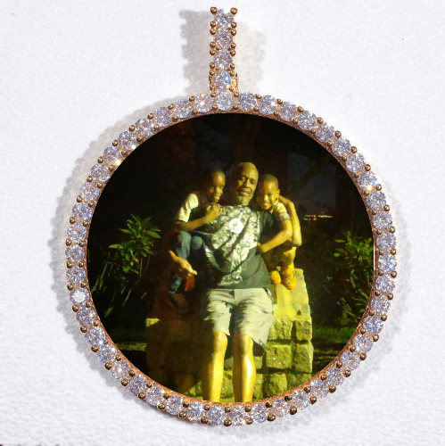 LARGE 3D CIRCLE CUSTOM PICTURE PENDANT