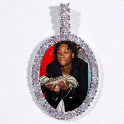 Large 3D Oval Custom Picture Pendant