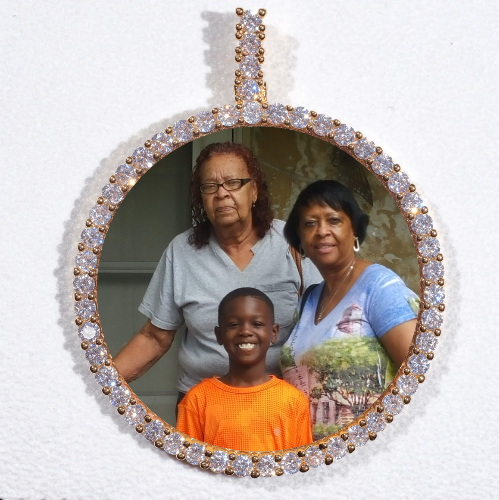 LARGE 3D CIRCLE CUSTOM PICTURE PENDANT