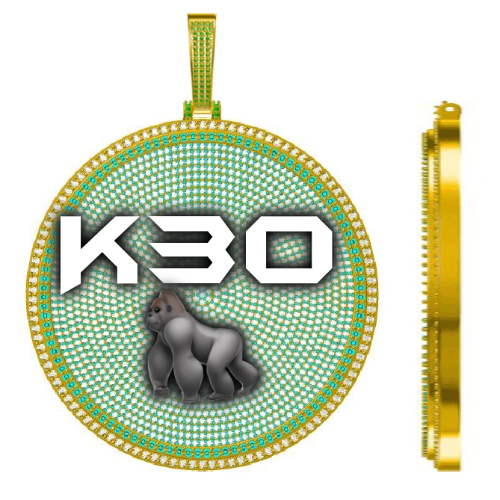 CUSTOM LETTER NECKLACE 3D BIG DISC