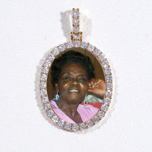 3D Oval Custom Picture Pendant