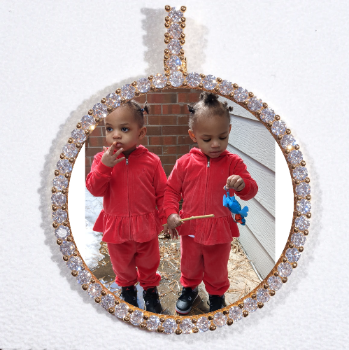 LARGE 3D CIRCLE CUSTOM PICTURE PENDANT