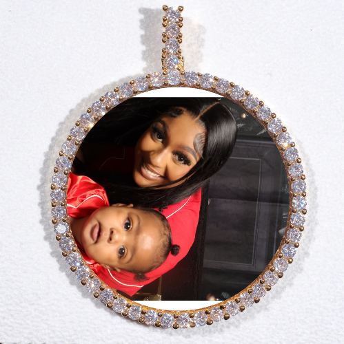 LARGE 3D CIRCLE CUSTOM PICTURE PENDANT