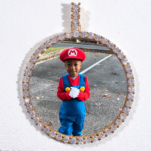 LARGE 3D CIRCLE CUSTOM PICTURE PENDANT