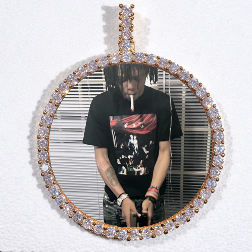 LARGE 3D CIRCLE CUSTOM PICTURE PENDANT