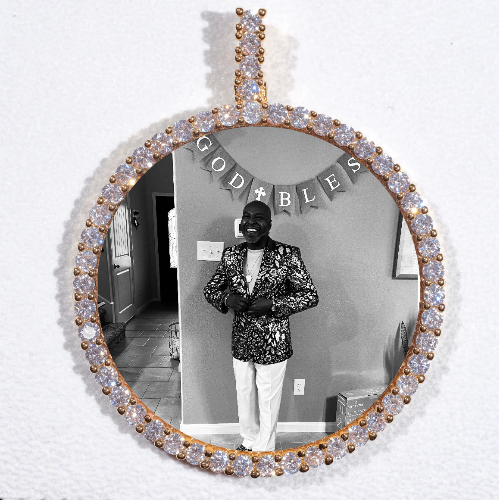 LARGE 3D CIRCLE CUSTOM PICTURE PENDANT