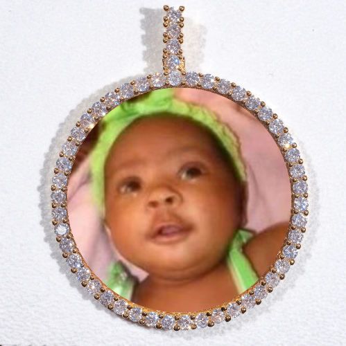 LARGE 3D CIRCLE CUSTOM PICTURE PENDANT