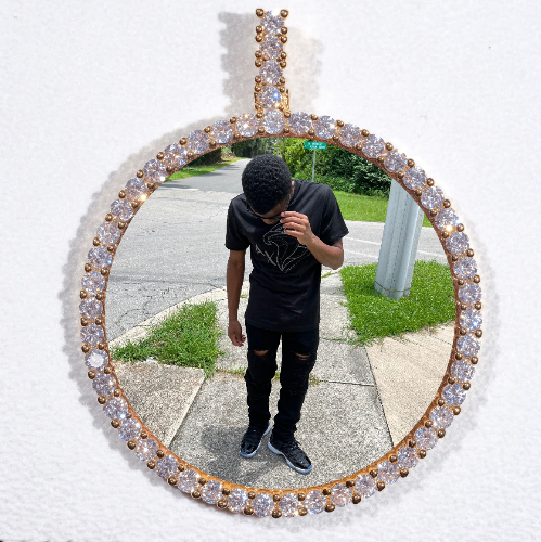 LARGE 3D CIRCLE CUSTOM PICTURE PENDANT