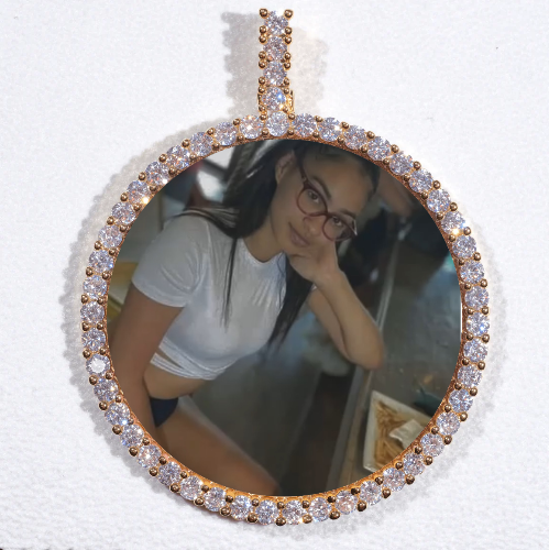 LARGE 3D CIRCLE CUSTOM PICTURE PENDANT