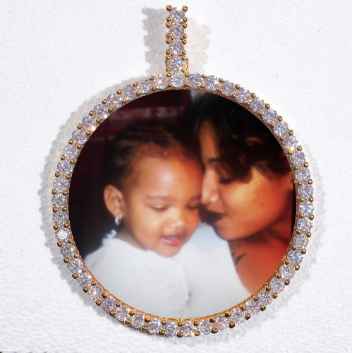 LARGE 3D CIRCLE CUSTOM PICTURE PENDANT