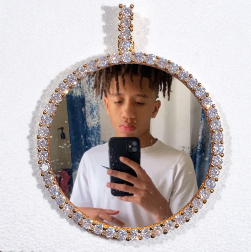 LARGE 3D CIRCLE CUSTOM PICTURE PENDANT