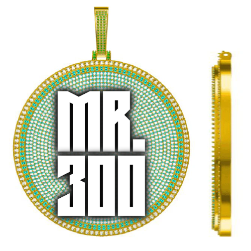 CUSTOM LETTER NECKLACE 3D BIG DISC