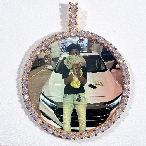 LARGE 3D CIRCLE CUSTOM PICTURE PENDANT