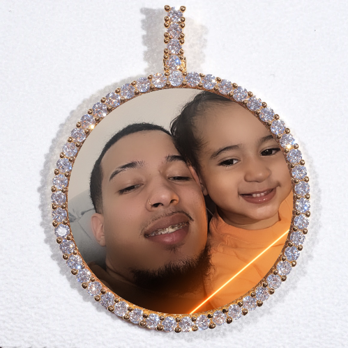 LARGE 3D CIRCLE CUSTOM PICTURE PENDANT