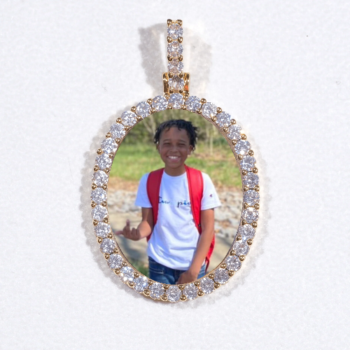 3D Oval Custom Picture Pendant