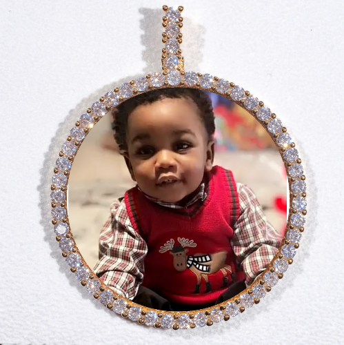 LARGE 3D CIRCLE CUSTOM PICTURE PENDANT