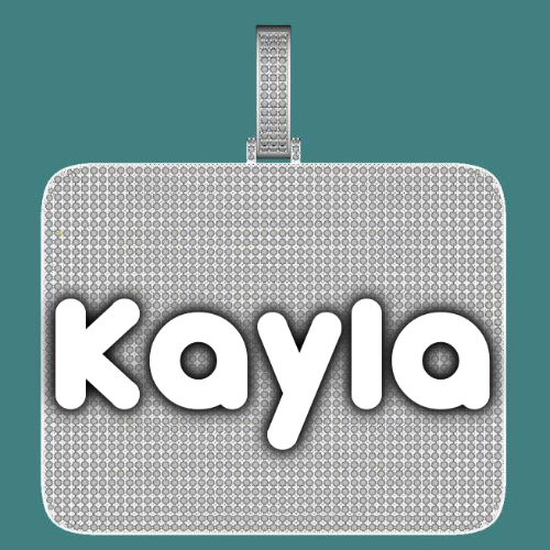 CUSTOM LETTER NECKLACE 3D BIG SQUARE