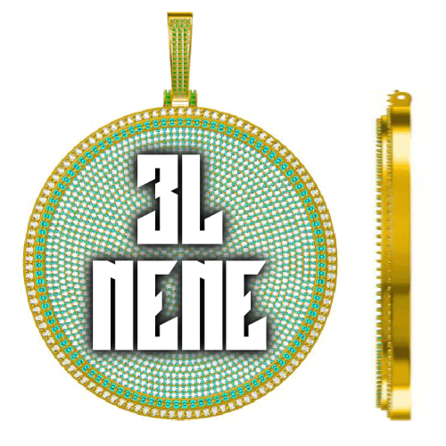 CUSTOM LETTER NECKLACE 3D BIG DISC