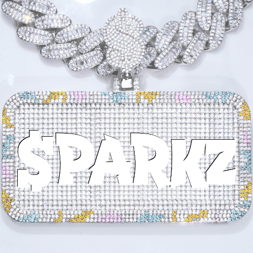CUSTOM LETTER NECKLACE 3D COLORFUL SQUARE