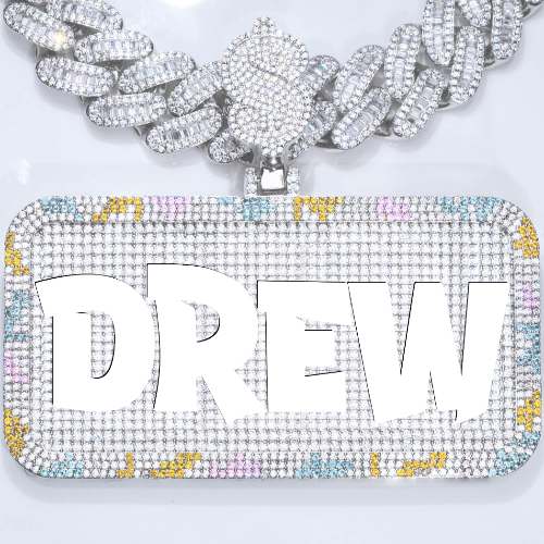 CUSTOM LETTER NECKLACE 3D COLORFUL SQUARE