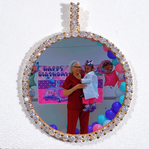 LARGE 3D CIRCLE CUSTOM PICTURE PENDANT