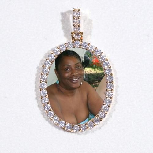 3D Oval Custom Picture Pendant